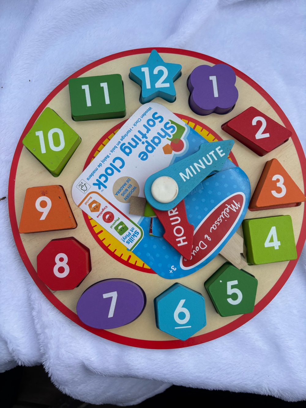 Melissa & Doug Multicolor Wooden Shape Sorting Clock